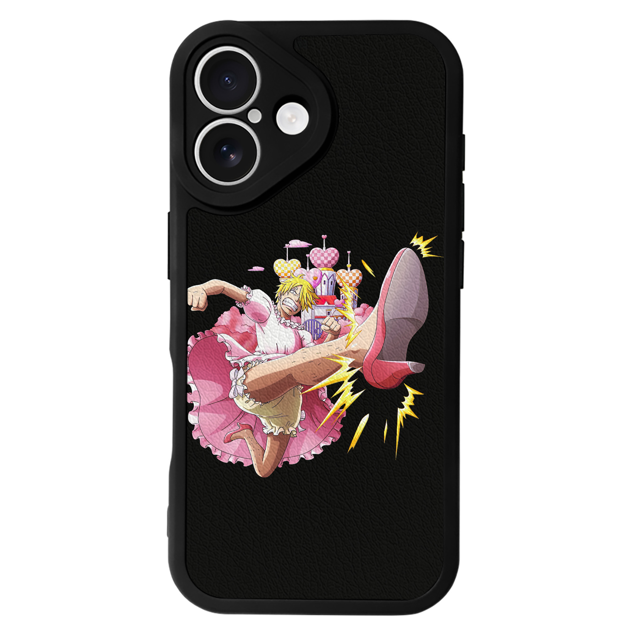 （画像用） ワンピース サンジ ONE PIECE Sanji 【iPhone 16シリーズ対応】シリコンスマホケース（レザー調） 材質：シリコン